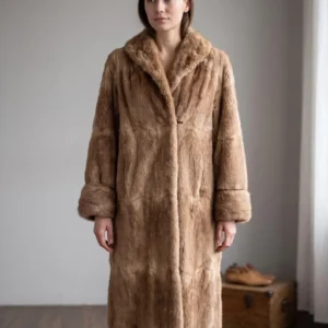 Vintage Brown Mink Fur Coat, Women's Luxury Overcoat, 80s 90s Classic Jacket